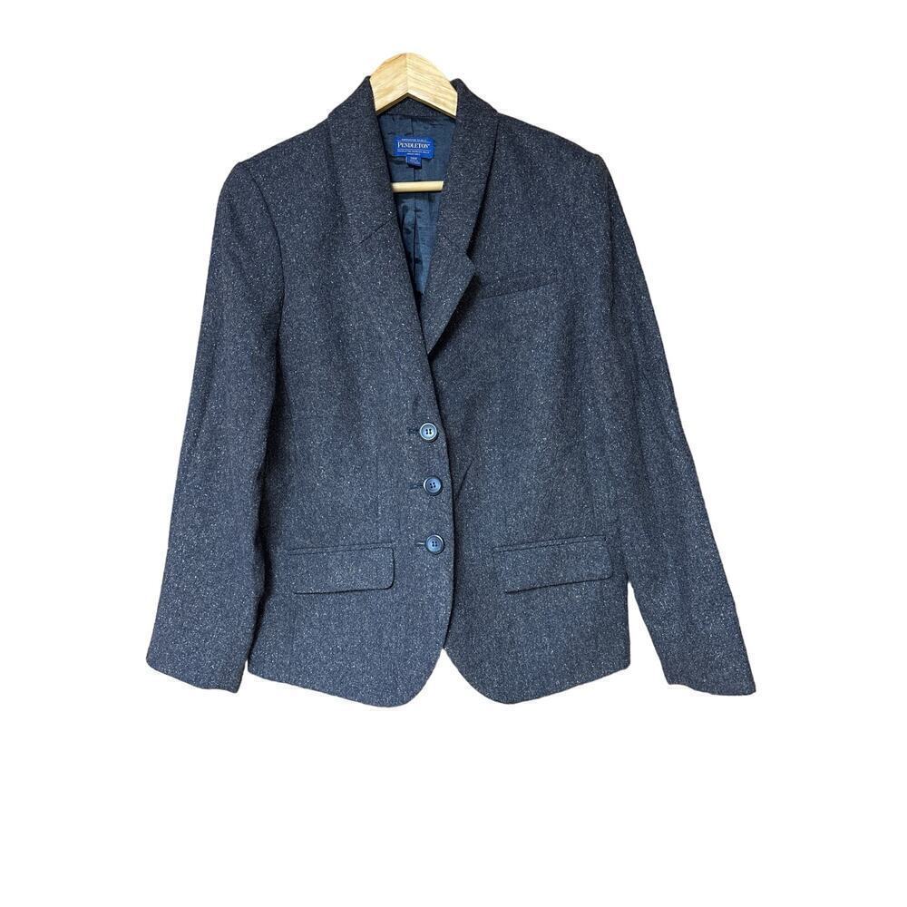 Pendleton Vintage Fully Lined Dark Gray‎ Tweed Blazer Women’s Size 14W